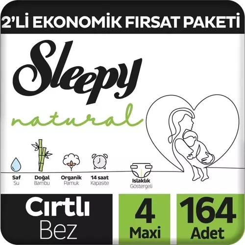 Sleepy Bio Natural 4 Numara Maxi 82’li Bebek Bezi