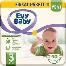 Evy Baby 3 Numara Midi 90’lı Bebek Bezi