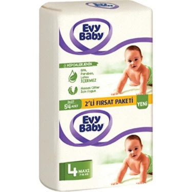 Evy Baby 4 Numara Maxi 54’lü Bebek Bezi