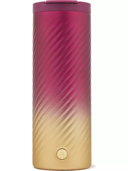 Starbucks Paslanmaz Çelik Termos Mor Sarı Geçişli 473ML 