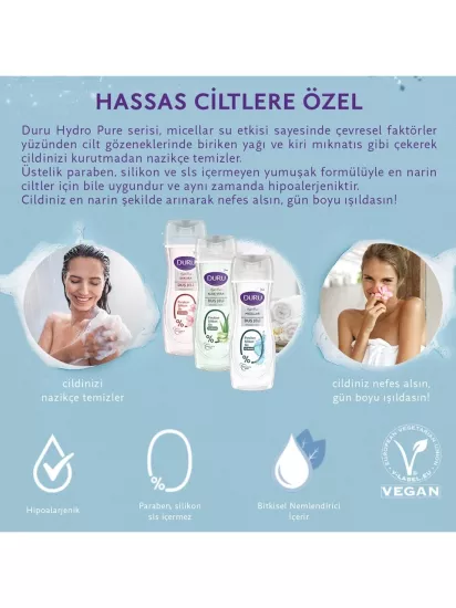 Duru Hydro Pure Micellar H2O 450 ml Duş Jeli