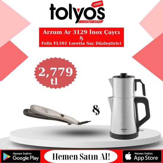 Arzum Ar 3129 İnox Çaycı & Felix Düzleştirici