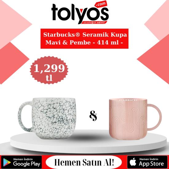 Starbucks® Seramik Kupa Mavi & Pembe - 414 ml - 