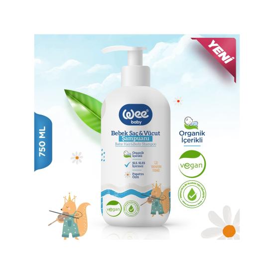Wee Baby 750 ml Bebek Saç ve Vücut Şampuanı & Losyonu