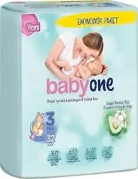 Babyone 3 Beden Midi 32’li Bebek Bezi