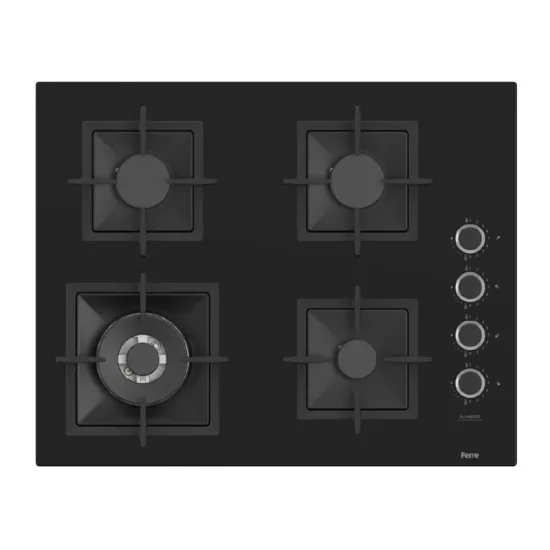 Ferre SC405 Flameart Wok Gözlü Siyah Ankastre Ocak