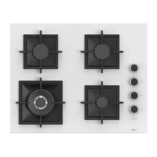 Ferre SC406 Flameart Wok Gözlü Beyaz Ankastre Ocak