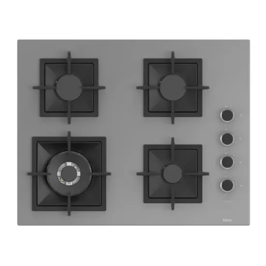 Ferre SC408 Flameart Wok Gözlü Gri Ankastre Ocak
