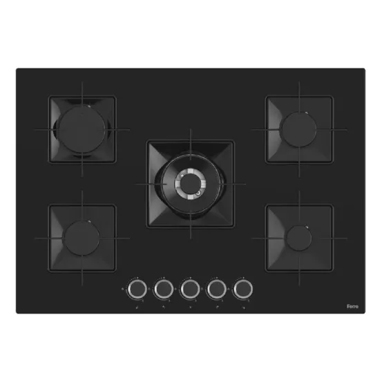 Ferre SS035 Wok Gözlü Siyah Cam Ankastre Ocak